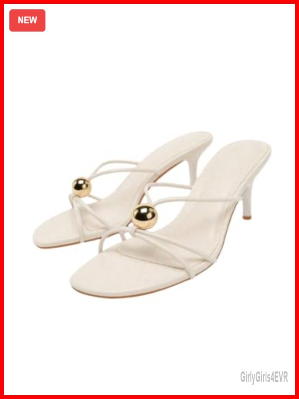 Strappy Kitten Heels PU Leather Stiletto Heeled Sandals Dressy